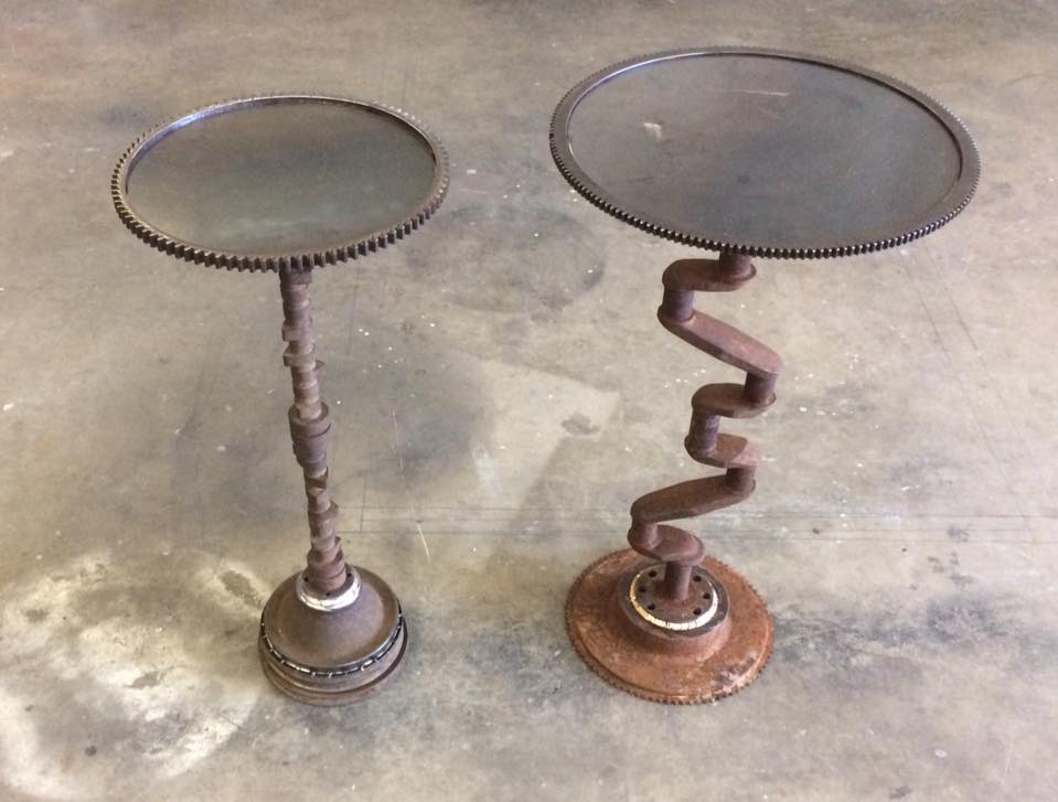 Custom tables made out of Model T Crank shafts